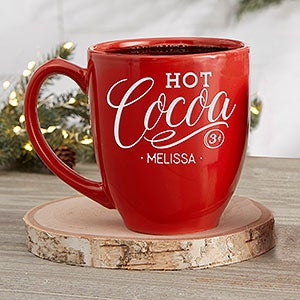 Hot Cocoa Personalized Vintage 16 oz. Bistro Mug - Aqua