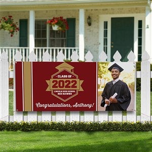 Class Of Personalized Graduation Metal Bucket - Red