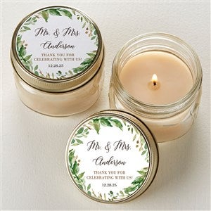 Laurels of Love Personalized Mason Jar Candle Favors - 22049