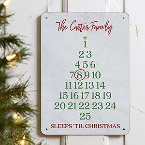 Sleeps Til Christmas Personalized Dry Erase Sign - 22087