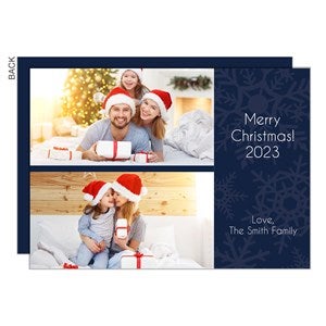 Snowflakes 2 Photo Premium Holiday Card - 22120-2-P