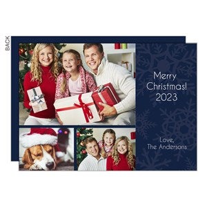 Snowflakes Holiday Photo Card - 3 Photo Premium - 22120-3-P