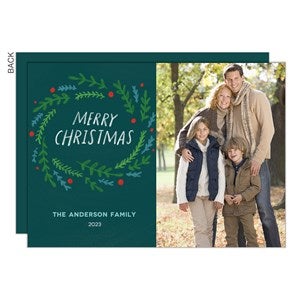 Festive Wreath Premium Christmas Card - 22203-P