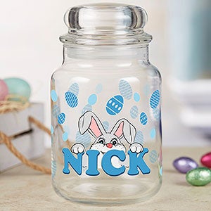 Bunny Love Personalized Glass Easter Candy Jar - 22222