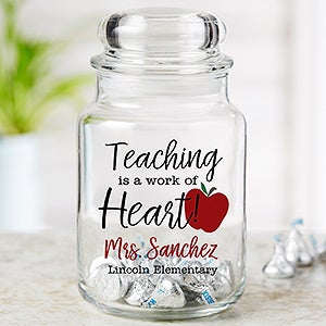 Inspiring Teacher Personalized Glass Candy Jar - 22240