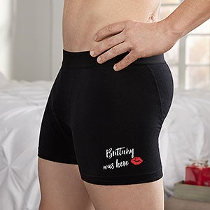 Was Here Personalized Black Boxers