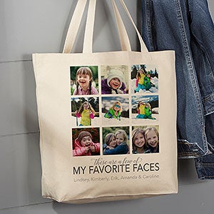 My Favorite Things Personalized Canvas Tote Bag- 20 x 15 - 22606-L