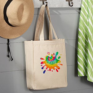 Tie-Dye Fun Personalized Canvas Beach Bag- 14 x 10 - 22618-S