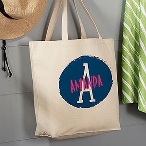 Yours Truly Personalized Canvas Beach Bag- 20 x 15 - 22625-L