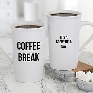 Office Expressions Personalized Latte Mug 16 oz.- White - 22649-U