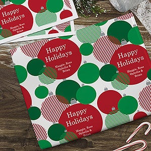 Ornaments Personalized Wrapping Paper Sheets - Set of 3 - 22671-S