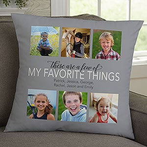 My Favorite Things Personalized 18" Photo Throw Pillow - 23178-L