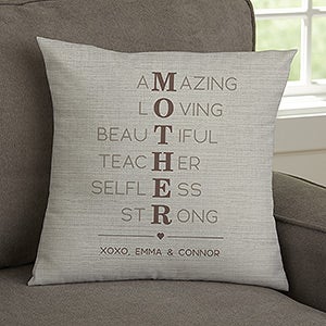 Mother Acronym Personalized 14" Throw Pillow - 23180-S