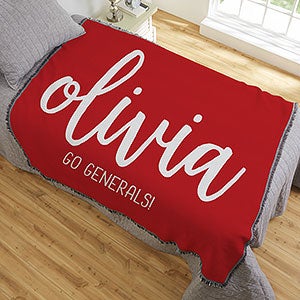 Graduation Scripty Style Personalized 56x60 Woven Throw Blanket - 23207-A