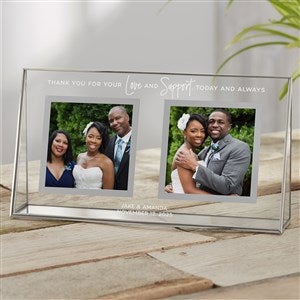 Love  Support Personalized Wedding Double Photo Glass Frame - 23220-LS