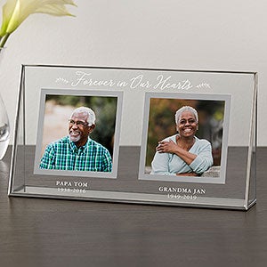 Our Loved Ones Memorial Personalized Double Photo Glass Frame - 23233