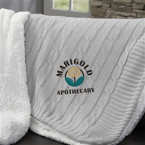 Personalized Logo Cable Knit Throw Blanket - 23311