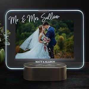Wedding Memories Personalized Light Up Glass LED Picture Frame - 23322