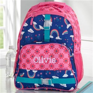 Rainbow Embroidered All Over Print Backpack - 23362