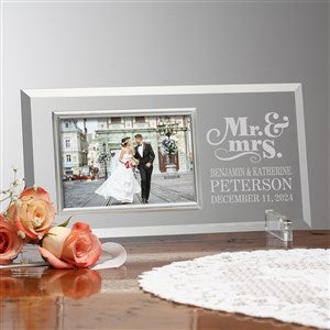Mr  Mrs Personalized Wedding Glass Picture Frame - 23388-MRMS