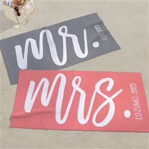 Mr  Mrs Personalized 30x60 Beach Towel - 23473