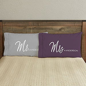 Stamped Elegance Wedding Personalized 20quot; x 40quot; King Pillowcase Set - 23554-K