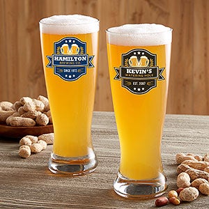 Watering Hole Personalized Pilsner Beer Glass - 23565