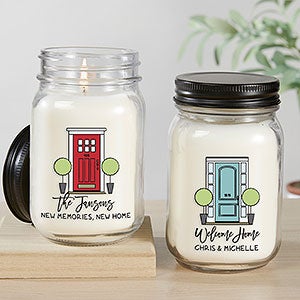 Front Door Welcome Personalized Farmhouse Candle Jar - 23568