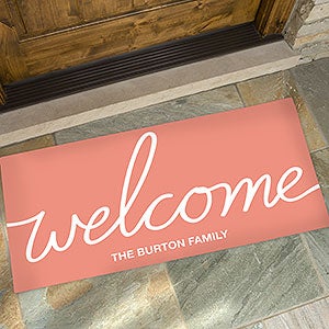 Hello  Welcome Personalized Oversized Doormat- 24x48 - 23572-O