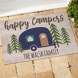 Camper Doormat Custom Happy Campers Doormat Personalized Name Door Mat  Camping Welcome Mat Travel Explorer Gift Custom Doormat 