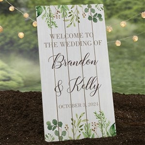 Laurels of Love Personalized Standing Wood Wedding Sign - 23581