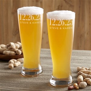 The Big Day Personalized Wedding Favor Pilsner Glass - 23609-P