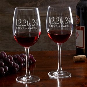 The Big Day Personalized Wedding Favor Red Wine Glass - 23609-R