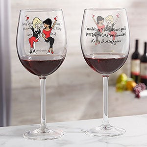Bridesmaid Wine Lover Personalized Bridesmaid Red Wine Glass - 23610-R