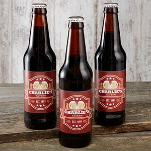 Watering Hole Personalized Beer Bottle Labels - 23659-B