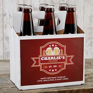 Watering Hole Personalized Beer Bottle Carrier - 23659-C