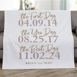 The Best Day Personalized 50x60 Sweatshirt Wedding Blanket - 23754-SW
