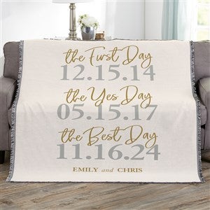 The Best Day Personalized 56x60 Wedding Woven Throw - 23754-A