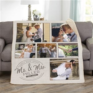 Stamped Elegance Personalized 60x80 Sherpa Photo Blanket - 23756-SL