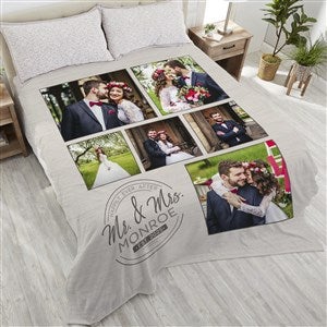 Stamped Elegance Personalized 90x108 Plush King Fleece Photo Blanket