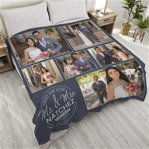 Stamped Elegance Personalized 90x90 Plush Queen Fleece Photo Blanket - 23756-QU