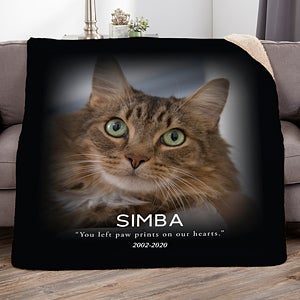 Pet Memorial Personalized 50x60 Sherpa Photo Blanket - 23760-S