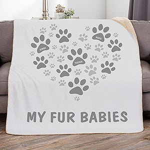 Paws On My Heart Personalized 50x60 Sherpa Blanket - 23761-S