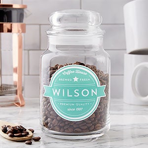 Coffee House Personalized Glass Storage Jar - 23790