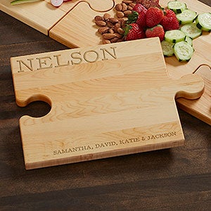 Family Connection Personalized Puzzle Piece Cutting Board - 23796
