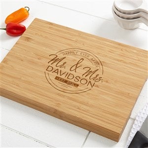 Stamped Elegance Personalized Bamboo Cutting Board - 14x18 - 23798-L