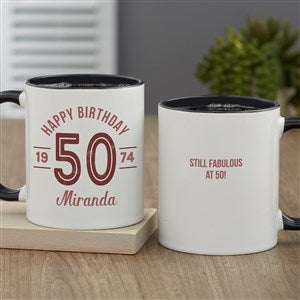 Modern Birthday Personalized Coffee Mug 11 oz.- Black - 23819-B