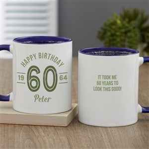 Modern Birthday Personalized Coffee Mug 11 oz Blue - 23819-BL