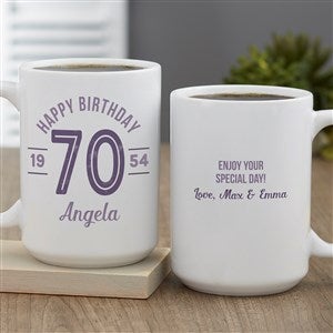 Modern Birthday Personalized Coffee Mug 15 oz White - 23819-L