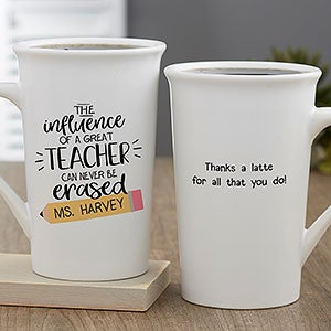 The Influence of a Great Teacher Personalized Latte Mug 16 oz.- White - 23820-U